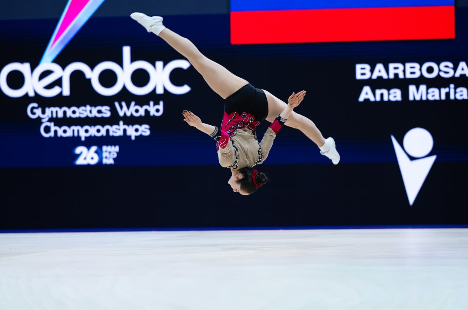 Ana Maria Barbosa y Wilfredo Guzman en el mundial de gimnasia aerobica